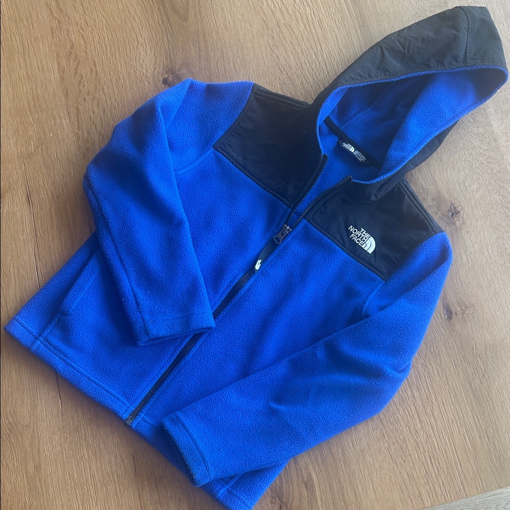 The North Face Royal Blue and Black Hooded Fleece